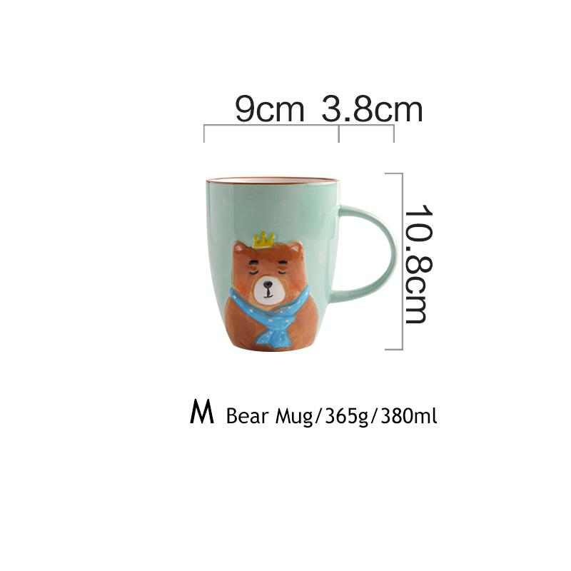 1pc Animal Zoo Dinner Plate Rabbit Bowl Mug Dinnerware Ceramic Porcelain Baby Bear Feeding Dish Children Tableware