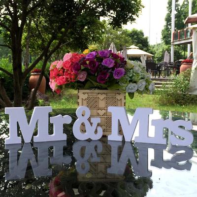 MR  MRS Wooden Letters Wedding Decoration Present Props Table Adornment