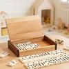 Dominoes Set for Adults Classical Board Games Double Six Dominos Game Set with Spinner Tiles with Wood Case 2-4 Players Chess