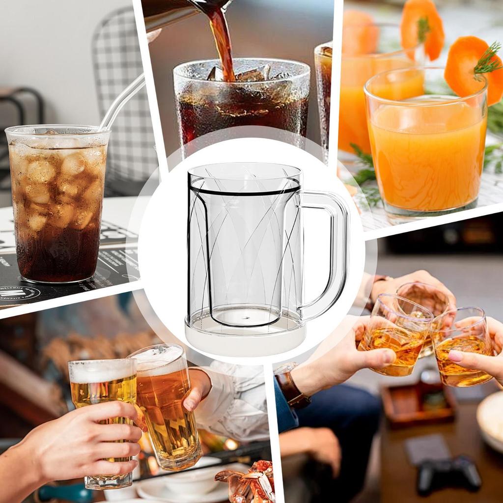 Home With Handle Liquid Refrigerator FrozenCup Summer Double Layer Freezer Beer Mugs Ice Mugs For Home