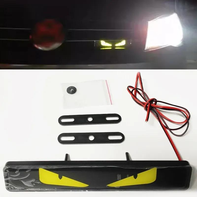 1Pair Car Front Grille LED Demon Eye Light for The Car Tailboard Badge Illuminated Decal Emblem Auto Headlight DIY Decoration
