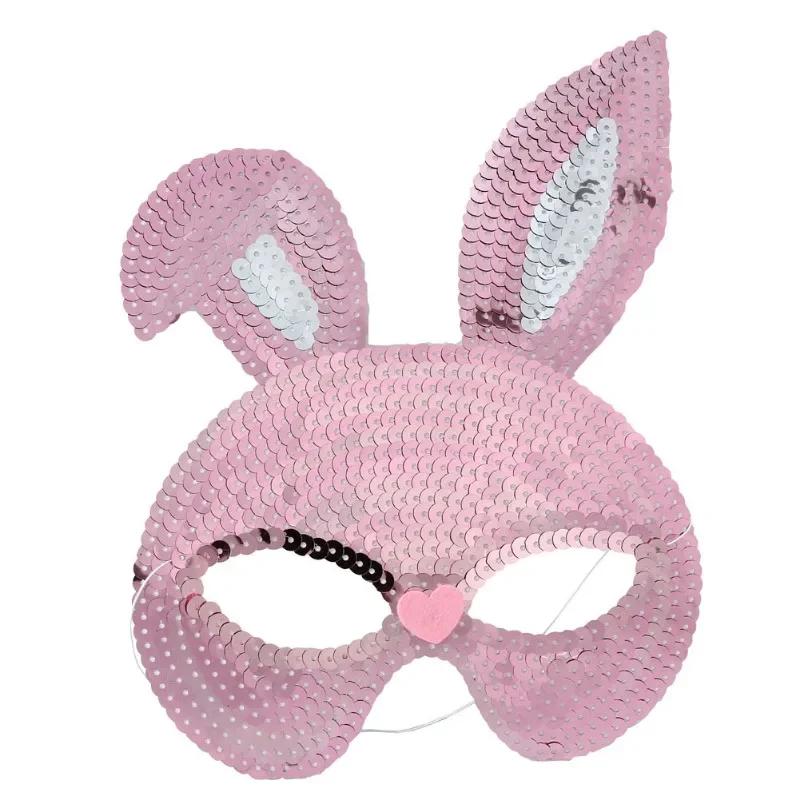 Halloween Carnival Ball Party Mask Sequined Rabbit Mask Cute Rabbit Mask Face Mask