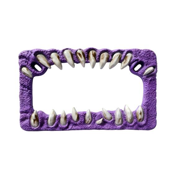 

Motorcycle License Plate Frame Sharp-Toothed Fangs Design License Plate Protector Personalized Motorcycle Accessories