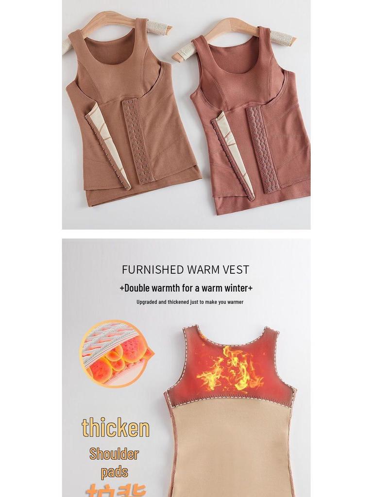 Gilet polaire auto-chauffant pour femme: Couche de base chaude, gainante et rembourrée au niveau de la poitrine, pour l'automne/hiver