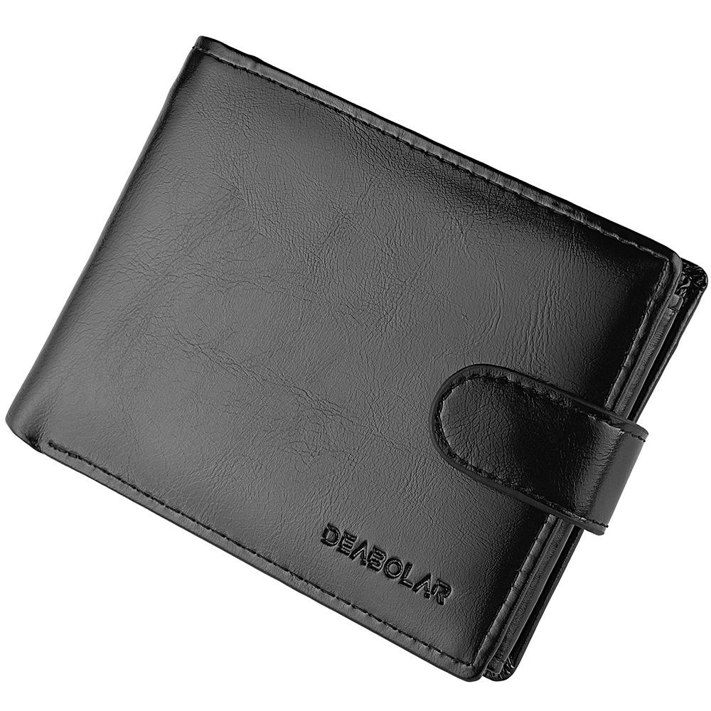 Men's Casual PU Leather Snap Wallet - Retro Coin Purse and Multi-Functional Design