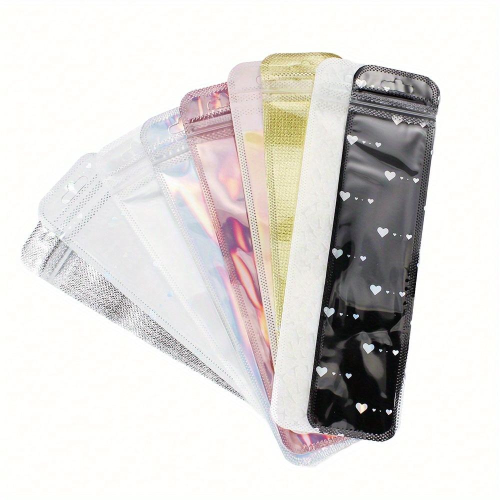 100Pcs Holographic Pen Bags, Pen Packaging Bags, Resealable Smell Proof Bags For Party Favor Storage, Cosmetics, Jewelry & Pen Packaging