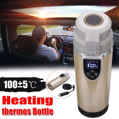 350ml 12V/24V Intelligent Vehicle Heating Cup Car Auto Electric Heating Cup Adjustable Temperature Kettle Boiling Mug 72W