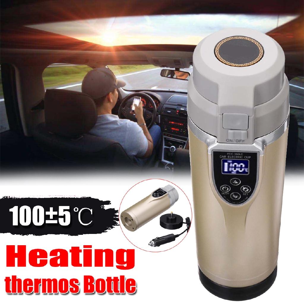 

350ml 12V/24V Intelligent Vehicle Heating Cup Car Auto Electric Heating Cup Adjustable Temperature Kettle Boiling Mug 72W