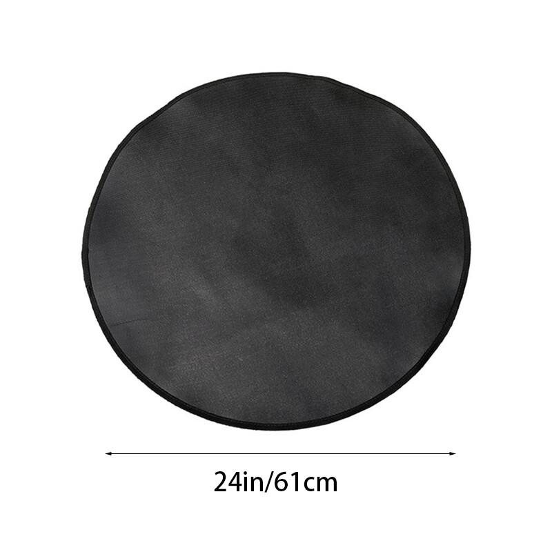 מחצלת עגולה חסינת אש רב-תכליתית חיצונית מצופה סיליקון נוזלי מחצלת למדורת גחלים מחצלת מגן לכירים עמידה בשמן משטח ברביקיו