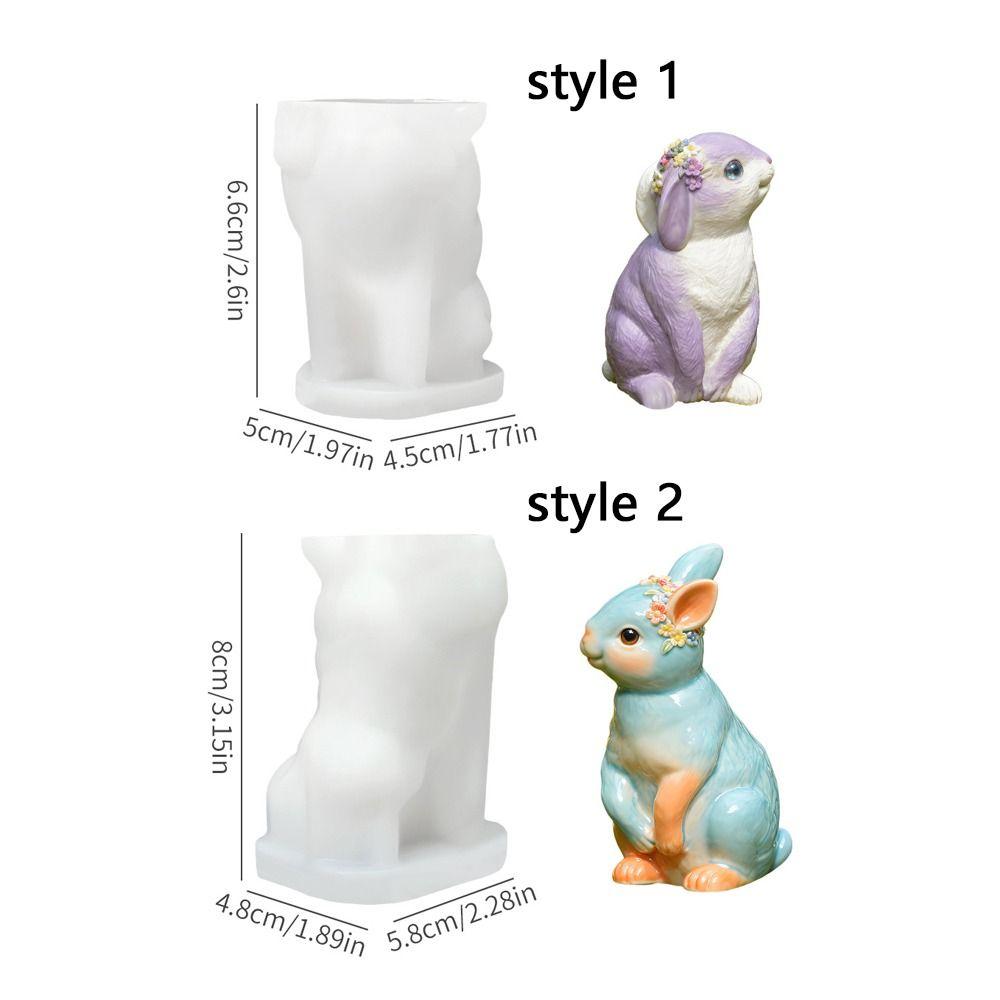 3D Easter Candle Mold Non-Stick DIY Animal Mold Plaster Mold Rabbit Silicone Mold Gift Creating