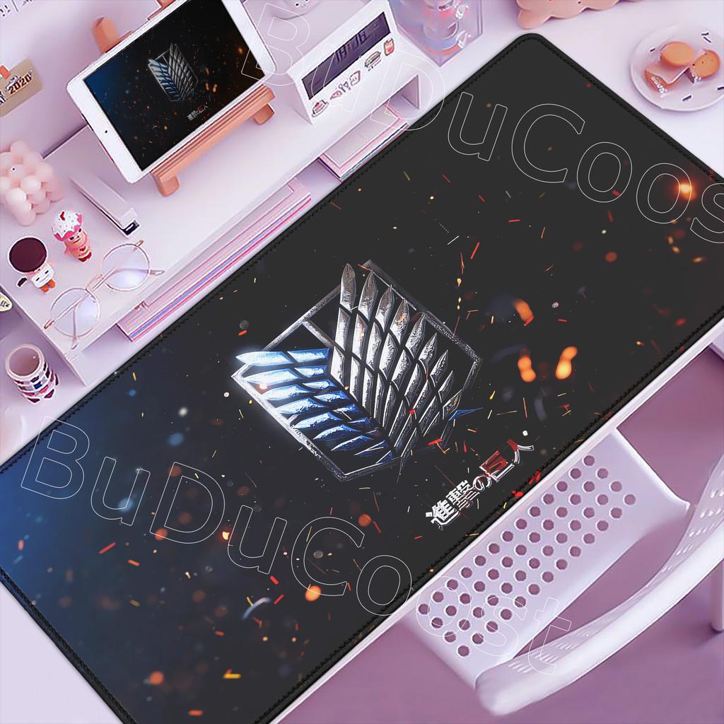 New Cool Anime Attack On Titan Large Mouse Pad Computer Non-slip Mousepad XXL 900x400mm Gaming Laptop Keyboard Mouse Mats Carpet