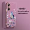 Case for Infinix Hot 12i 20S 20i 30i 12 40 Pro 40i 30 20 4G 5G 12 Play Fashion Flower Pattern Plating Butterfly Silicone Cover