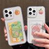 Card Slot Holder Silicone Wallet Pocket Case For Oppo Reno 12F 13F 14F Samsung A15 A25 A35 Redmi Note 9 12 13 Infinix Note 30 Cover Clear Phone Bumper