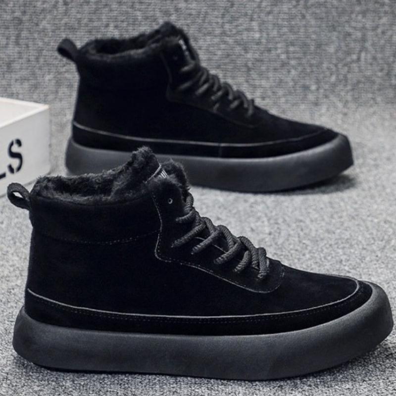 New Winter High Top  Plush Thick Men'S Snow Boots Fashionable Casual Warm Men'S Cotton Shoes Cotton Boots