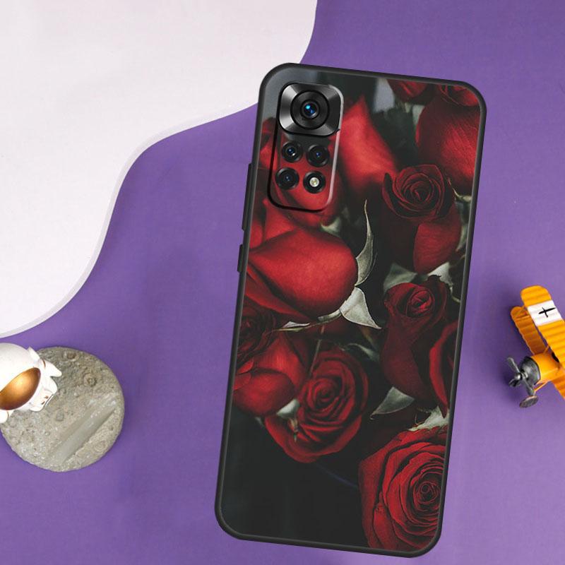 Red Rose Case For Xiaomi Redmi Note 13 Pro 14 12 9 10 11 Pro 10S 11S 12S Redmi 10C 13C 14C 12C Cover