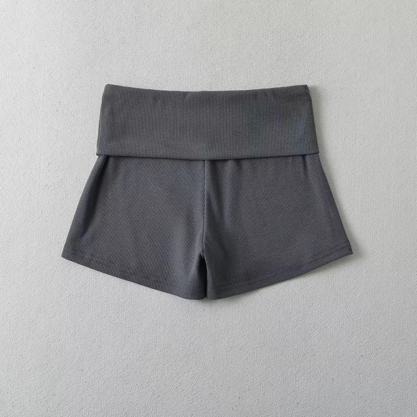 

2025 узкие шорты для девушек с талией, уличные женские обтягивающие шорты с обтягивающими бедрами, обтягивающие спортивные брюки M темно-серого