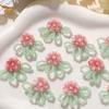 10Pcs/Lot Handmade Color Blocked Bead Flower patch,DIY Hair Clip Shoe Flower Accessories,hats,clothing Sew On Patches