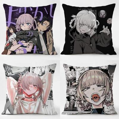 YYofukashi No UUta Cushion Cover Daily Washable Linen Pillowcase Soft  for Sofa Bed Home Room Decor