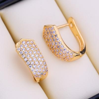 Pendientes de botón para mujer Moda Lujo Circonita Cúbica Pendientes colgantes