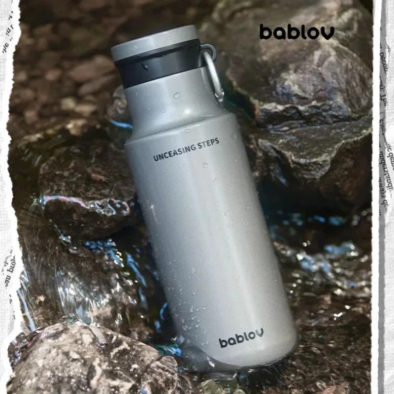 Bablov 480ml Thermos Water Bottle 316L Stainless Steel Leak-proof Vacuum Flask Insulated Cup Outdoor Camping Hiking Thermos Mug