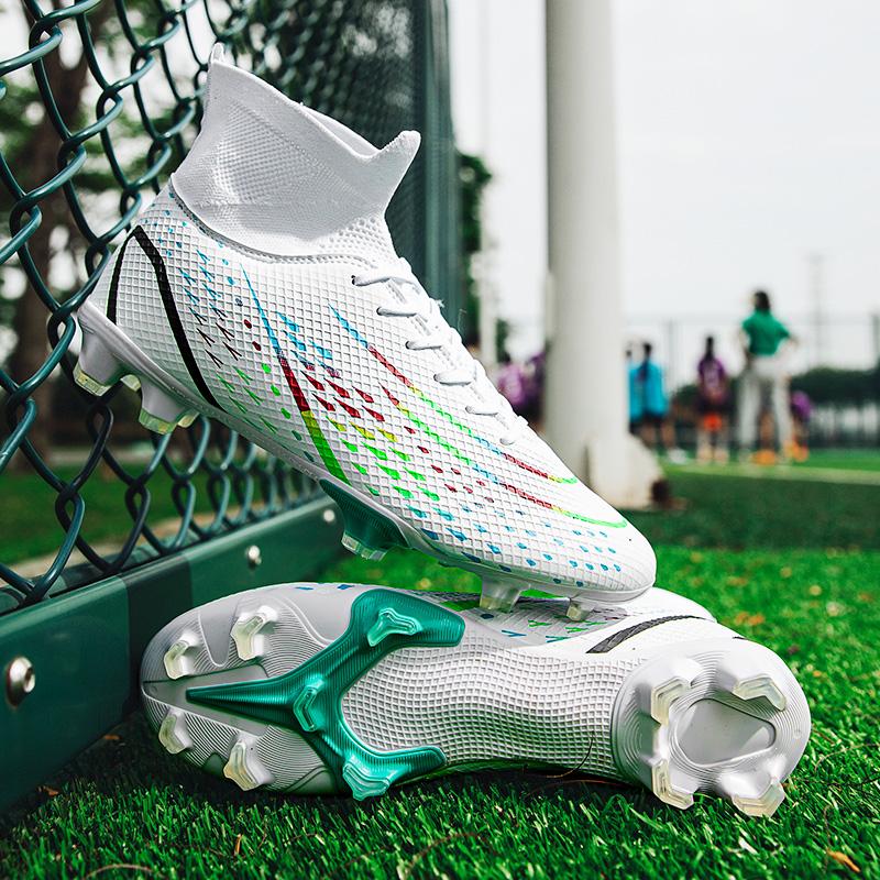 2024 Men's Soccer Shoes Large Size Ultralight Football Boots Boys Sneakers Non-Slip AG/TF Soccer Cleats Ankle Boots Unisex