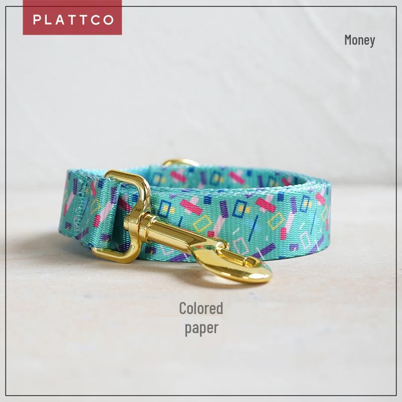 PLATTCO Colored Paper Nylon-Like Pet Collar and Leash Set PDL335 XS 1.5cm (23-30cm)