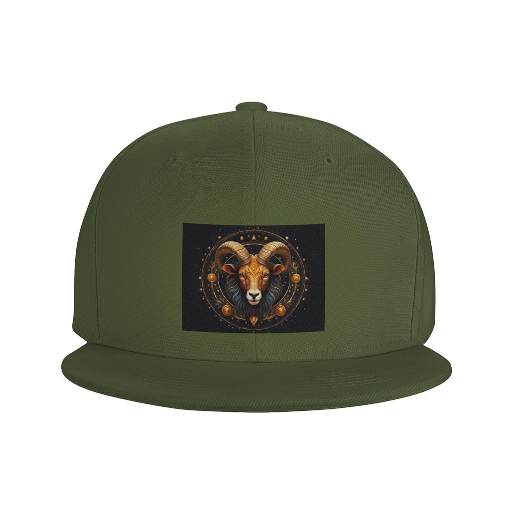 Aries Zodiac Celestial Goat and Ram Horns Print Baseball Caps Snapback Fashion Baseball Hats Casual Casquette Outdoor for Unisex
