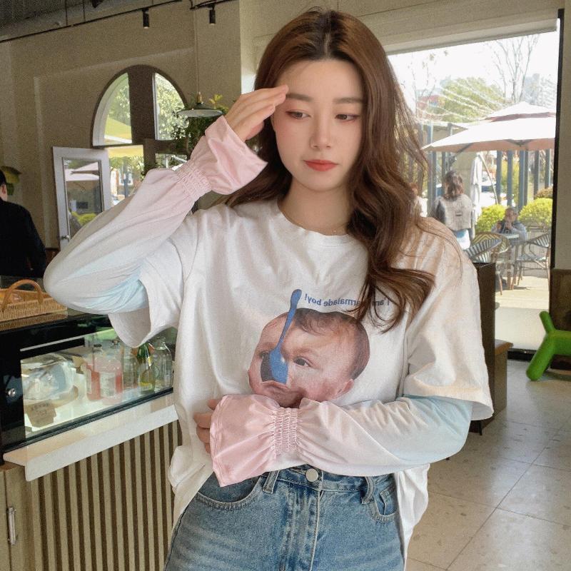 New Summer Fashionable Ice Silk Sun Protection Arm Sleeves Gradient Breathable Loose Fit Korean Style Outdoor Travel Ice Sleeves