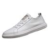 Chaussures pour hommes mode printemps et automne simples cuir respirantes légères décontractées d'extérieur basses chaussures de skate