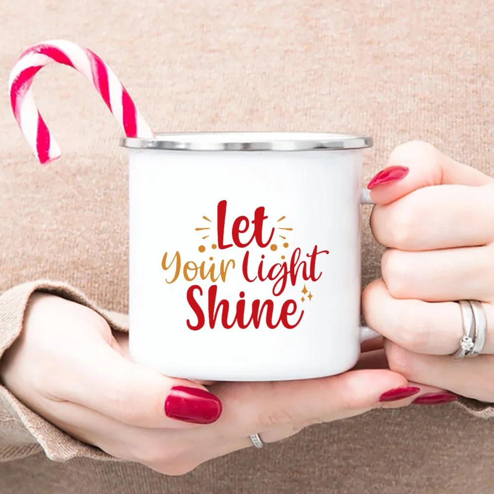 Christian Faith Enamel Coffee Tea Mugs Religious Quotes Trendy Christian Gift for Believer Camping Mug Religious Faith Gifts