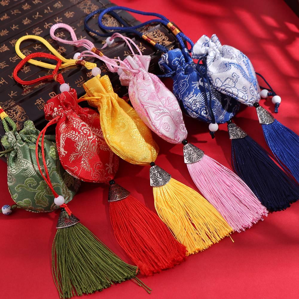 Fashion Flower Women Sachet Dragon Embroidery Chinese Style Sachet Car Hanging Graduation Gift Jewelry Packaging Children