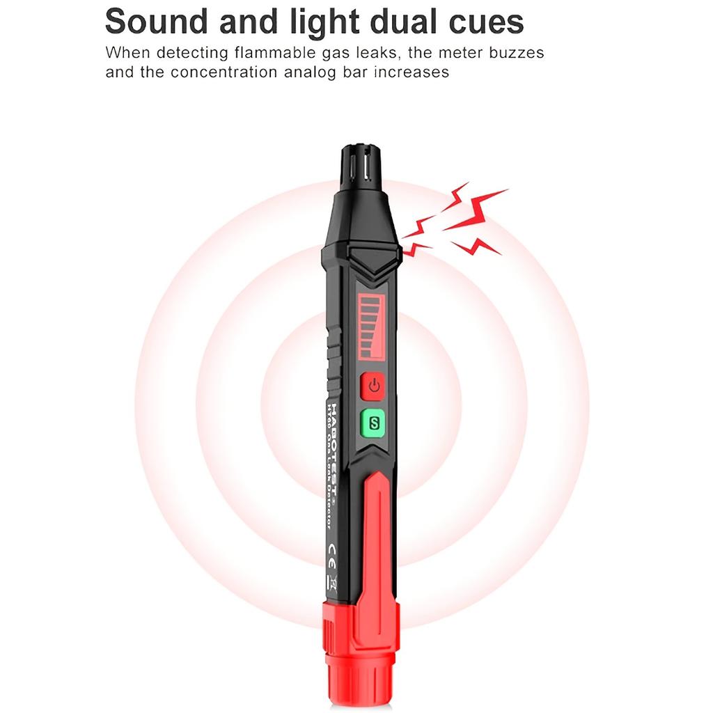 HT59 HT60 Combustible Gas Leak Detector With Audible And Visual Alarm For All Flammable Gas Monitoring