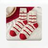 Female Autumn and Winter Velvet Thickened Warm This Year Red Sleeping Socks