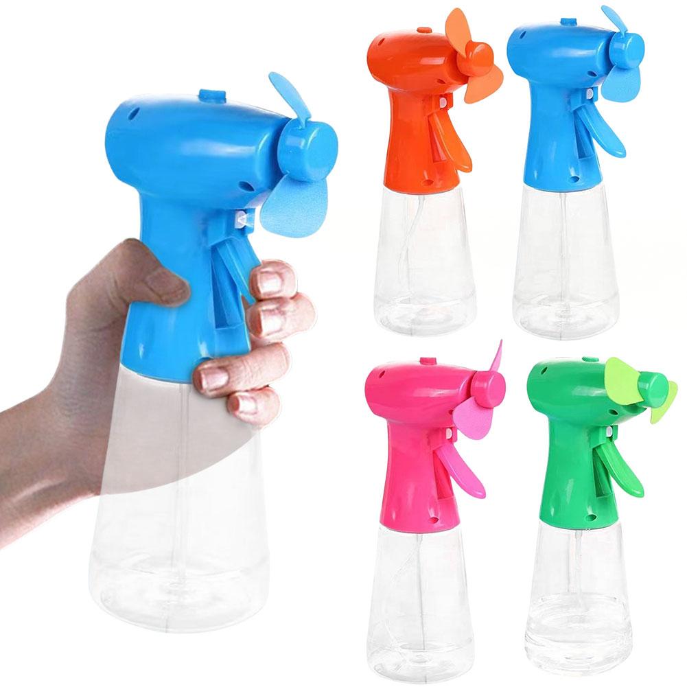 Handheld Water Misting Fan Bottle Spray Fan Battery Operated Water Mist Spray Personal Manual Fan Travel Garden Watering Sprayer
