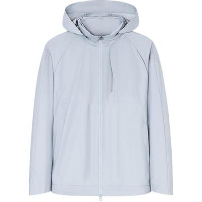 Champion Series All-Weather Solid Color Woven Hooded Sports Cotton Jacket Men Jackets Light-Mud-Gray 152410613-2