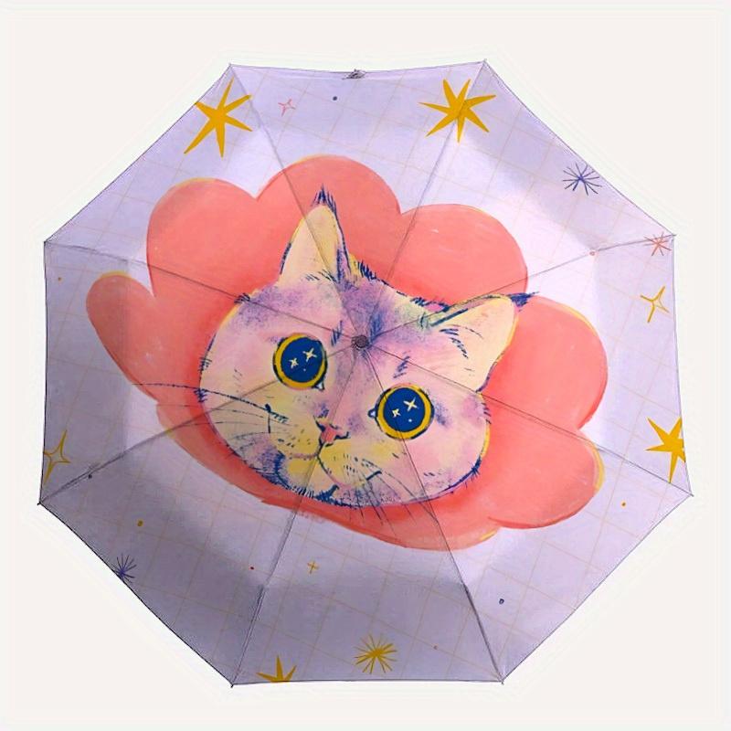 

1pc Cosmic Cat Automatic Open/close Folding Umbrella, Compact Portable Travel Umbrella, Perfect Birthday/Christmas yy250807167