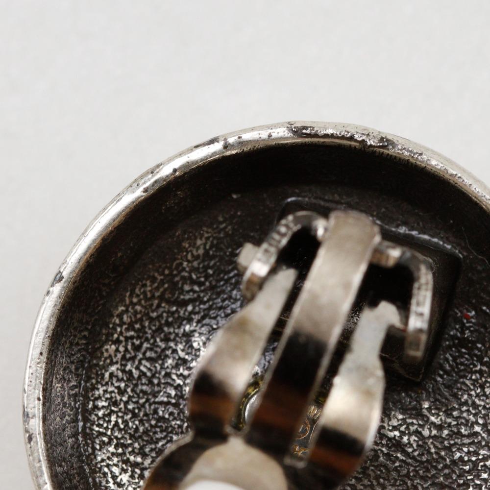 Chanel COCO Mark Earring Silver Metallic 19.1g Women Used