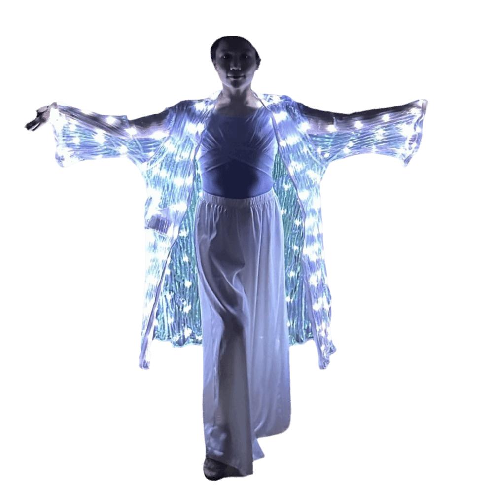 Stage Performance Light Up Cardigan Polyester Sheer Cover Up New Luminous Dance Costume