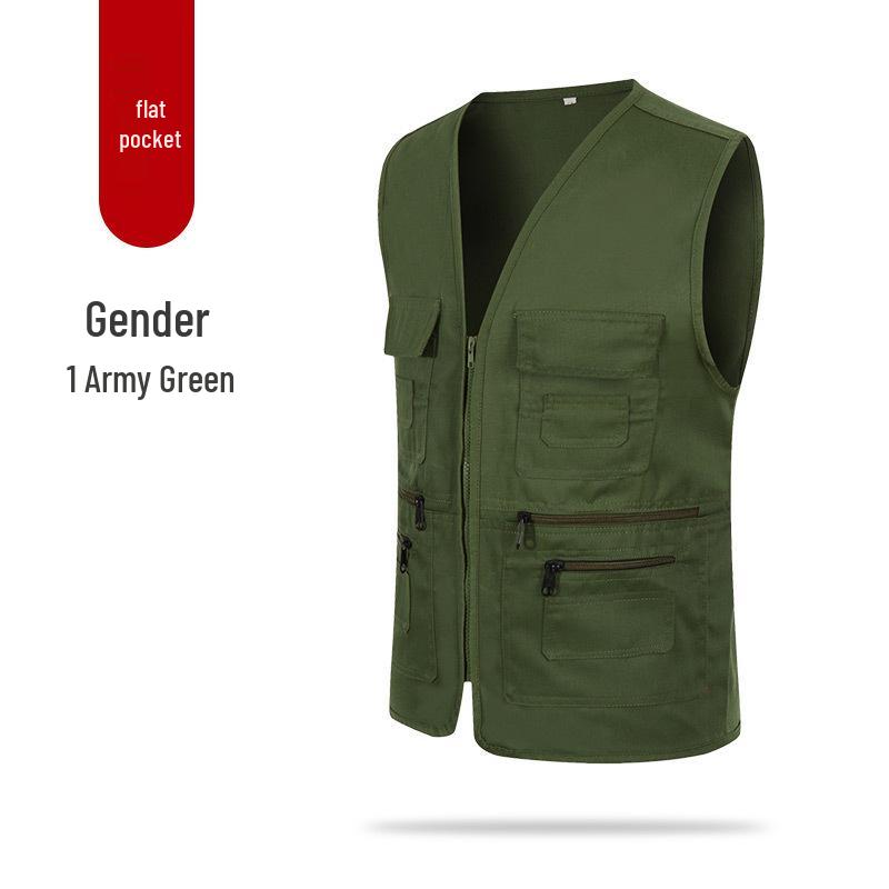 Custom Logo Multi-Pocket Reflective Safety Vest for Photography, Volunteers, and Construction