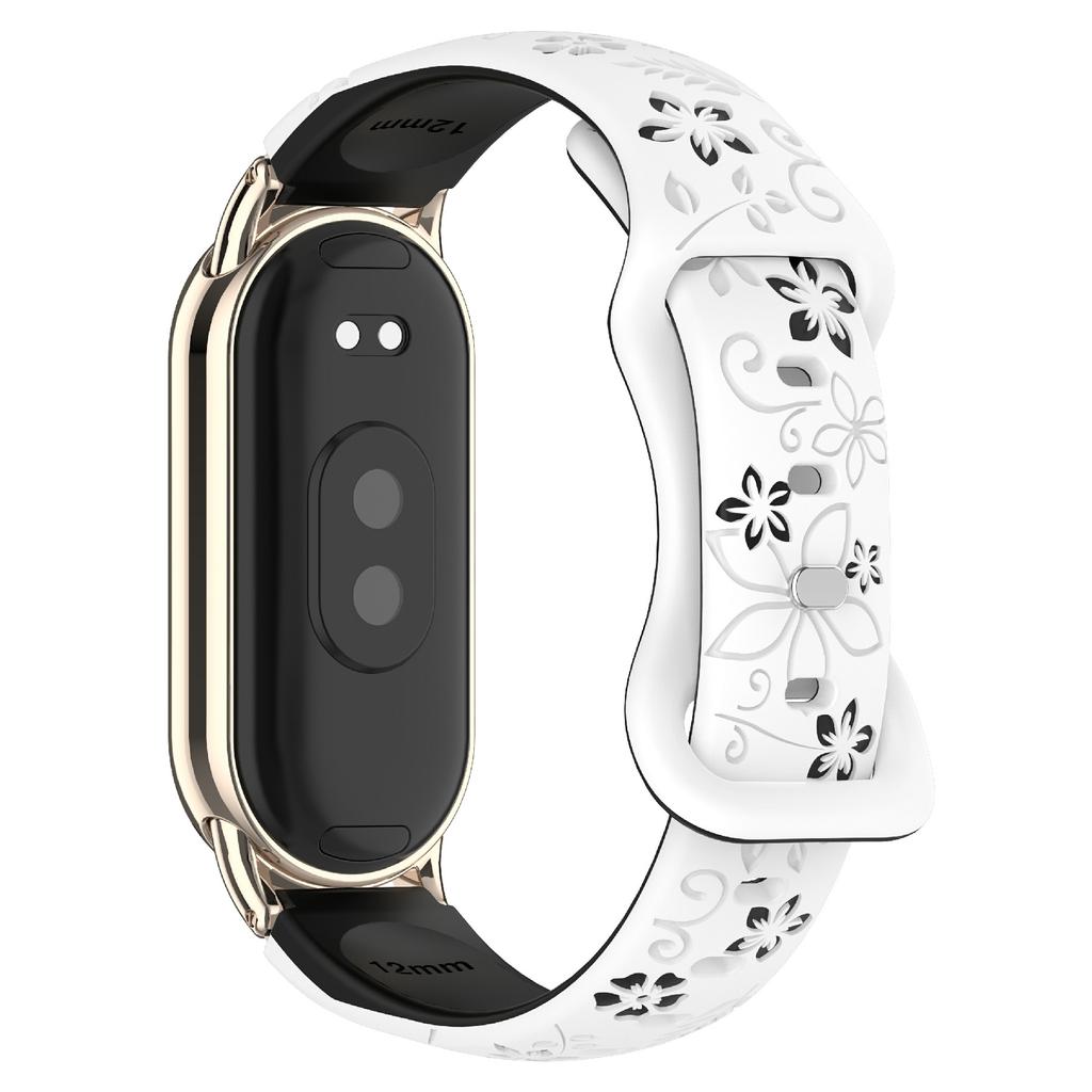 Für Xiaomi Smart Band 9/8 Geprägtes Silikon Zweifarbiges Armband Ersatzarmband