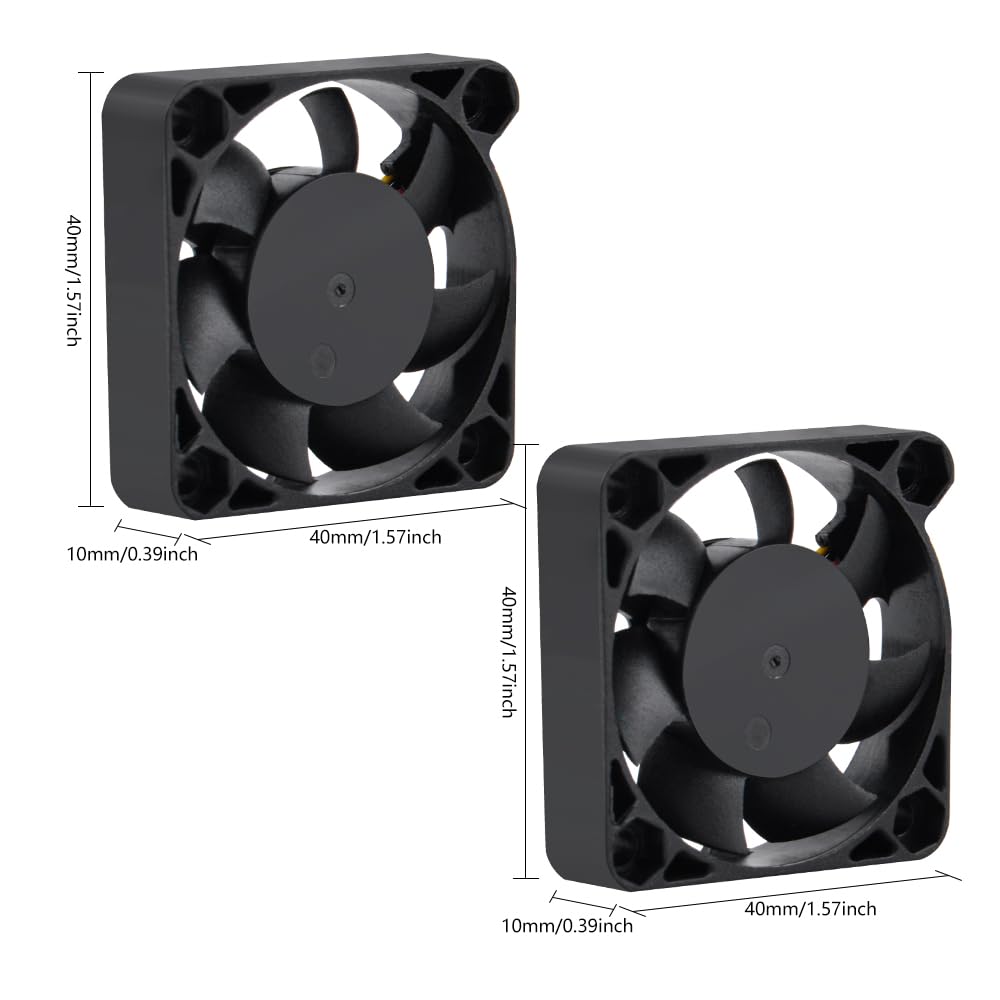 GeeekPi 2-Pack PWM Cooling Fans for Raspberry Pi 5, 40x40x10mm Speed Adjustment Fan for Raspberry Pi 5 4GB/8GB (Raspberry Pi 5 NOT Included)