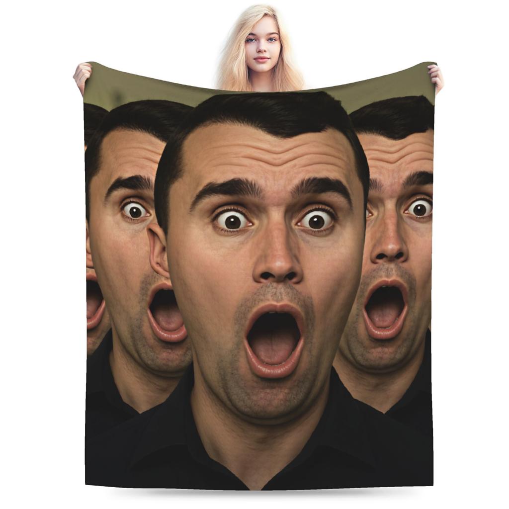 Soft Blankets Kids Adult Camping Funny Charlie Kirk Throw Blanket Flannel Bedspread For Couch Chair Novelty Sofa Bed Cover