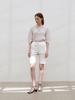 EJNOLEE White Cotton Bermuda Pants
