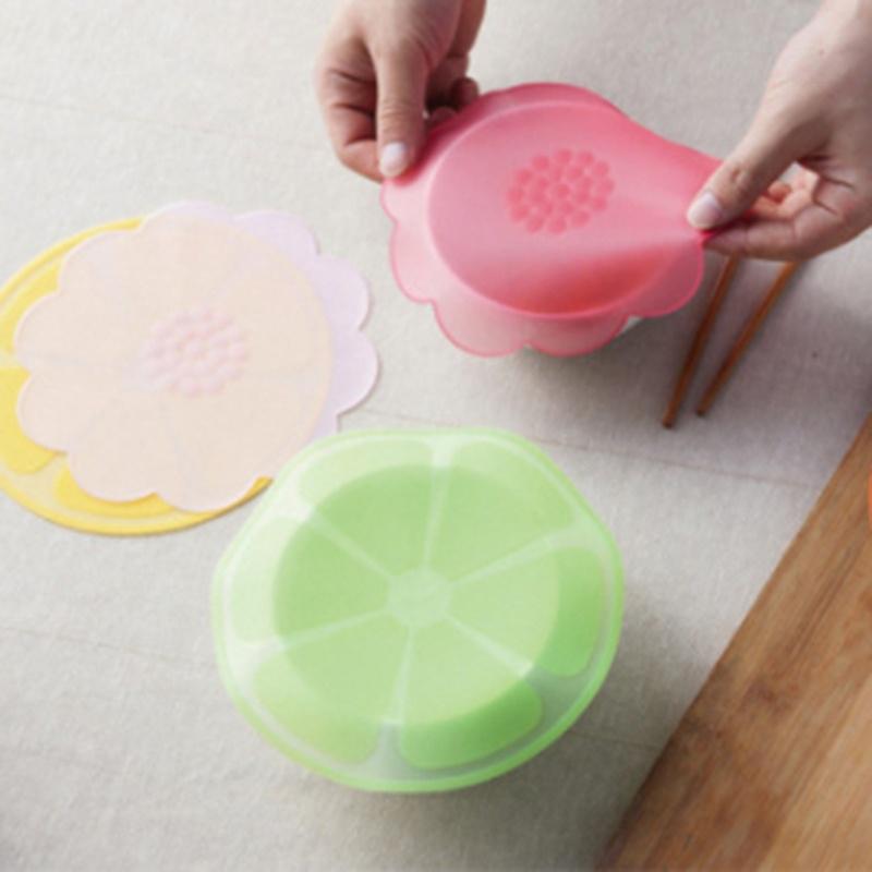 Round Green Transparent Silicone Refrigerator Plastic Wrap Cover Microwave Fresh Keeping Bowl Cover