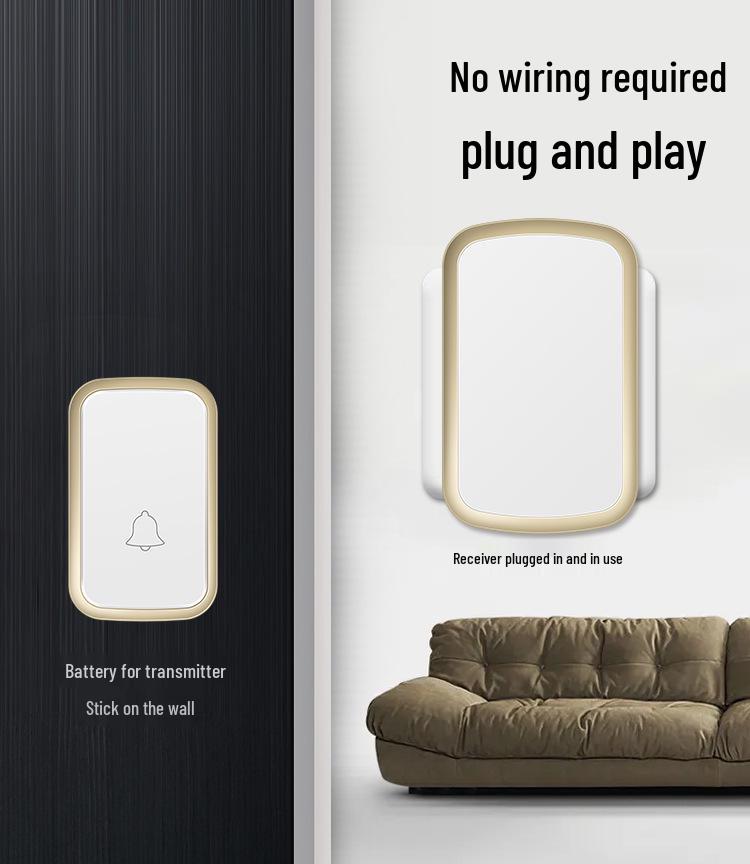 Wireless Waterproof Doorbell with Long-Distance Transmission and One-to-One Ding-Dong Caller for Home Use