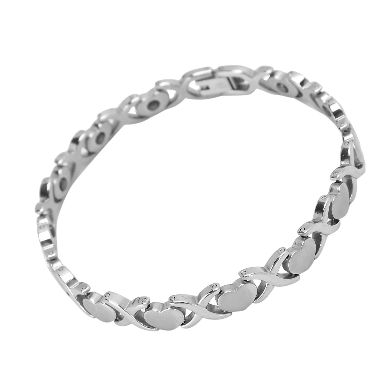 

Titanium Steel Magnetic Therapy Bracelet Heart Shape Women Bracelet Jewelry Accessory