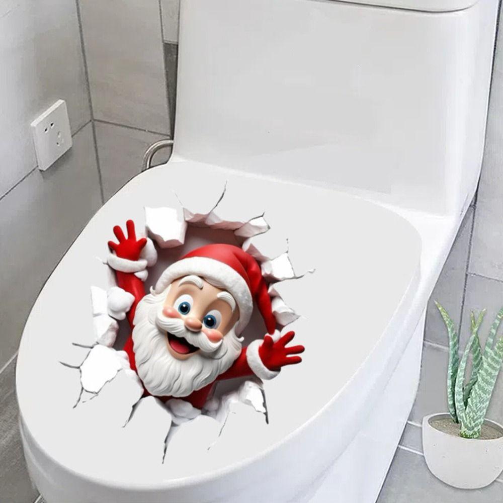 PVC Merry Christmas Decoration Cartoon Decorative Sticker Creative Xmas Sticker  Festival Ornament