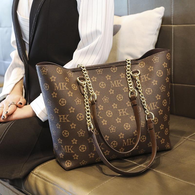 Premium printing big bag women's autumn and winter new fashion commuting versatile large capacity shoulder tote bag tide