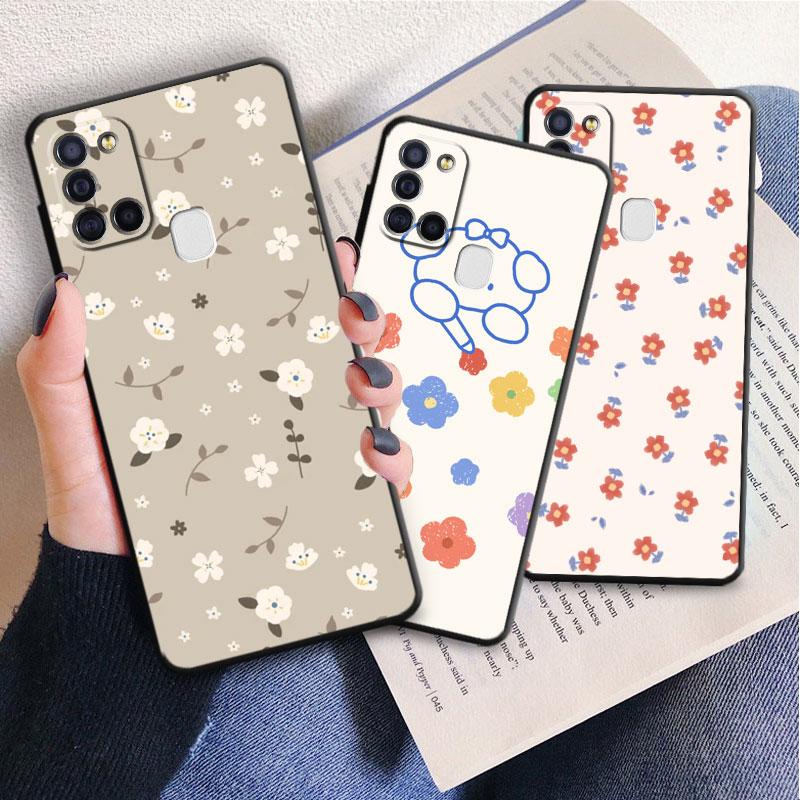 Matte Tpu Soft Case For Samsung Galaxy A02s A10s A40 A50 A70 A03 Core A04 A10 A02 A01 A03s A04s A20e A20 A30 Flower Cover Bag