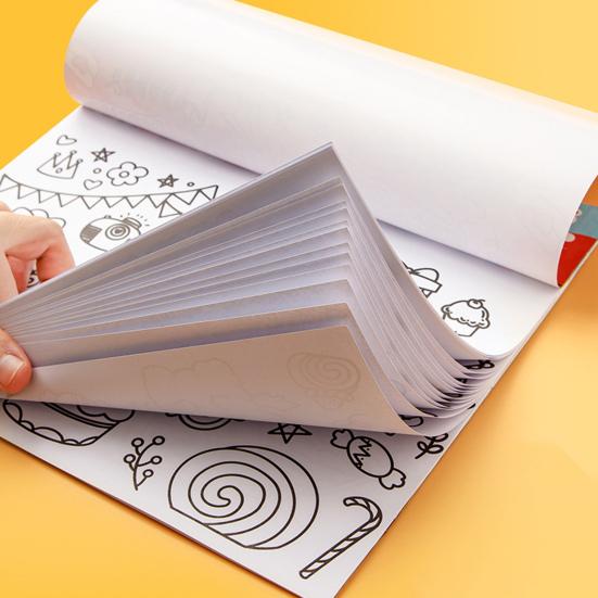 Graffiti Coloring Book Rich Theme Adhesive with Handle Astronaut Pattern Kids Watercolor Graffiti Book Stationery Supply